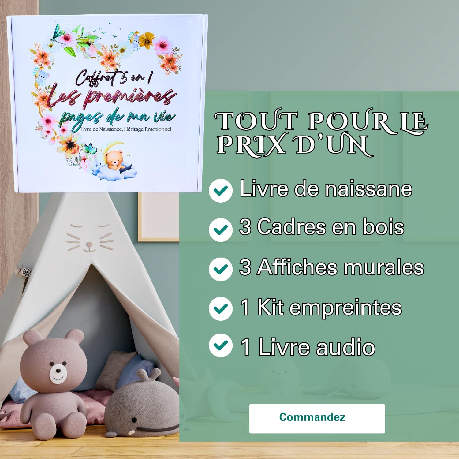 Coffret Naissance Bébé 5 en 1  Anamoria
